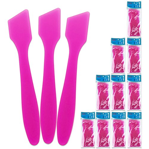 Pana Brand (100 Pieces) 7.35″ PINK LARGE Flexible Mixing Spatula Reusable Cosmetic Skin Care Facial Cream Mask Spatula for Mixing and Sampling