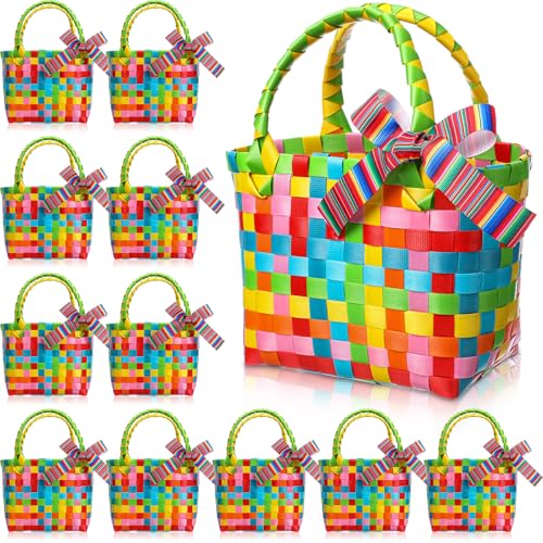 Ferrochef 12 bolsas mexicanas con asa, bolsas de mercados, para fiestas del Cinco de Mayo, canasta de regalo para fiestas, cumpleaños, baby shower, novia, suministros de Pascua