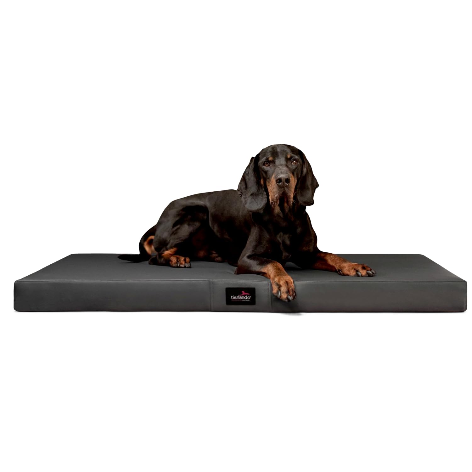 tierlando® Orthopädische Hundematratze Alice Easy CLEAN Kunstleder Visco-Hundematte Größe: 100x80cm | Farbe: 02 Graphit
