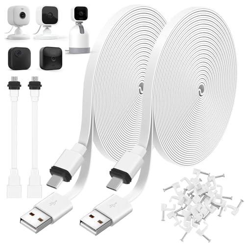 Uogw 2Pack 25FT Power Cable for Blink Mini2 Blink Mini Blink Outdoor 4 (4th Gen)/Blink (3rd Gen) XT3/XT2/XT Extension Cable Continuously Charging Your Blink Cam(Plug and Camera are Not Included)