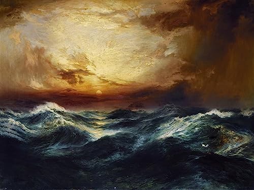Art tableau coucher de soleil après une tempête Moran haute qualité