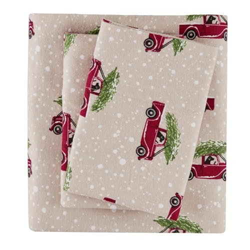 Woolrich Cotton Sheet Set Cottage Charms Print, 100% Cotton Flannel Sheets Warm & Fuzzy...