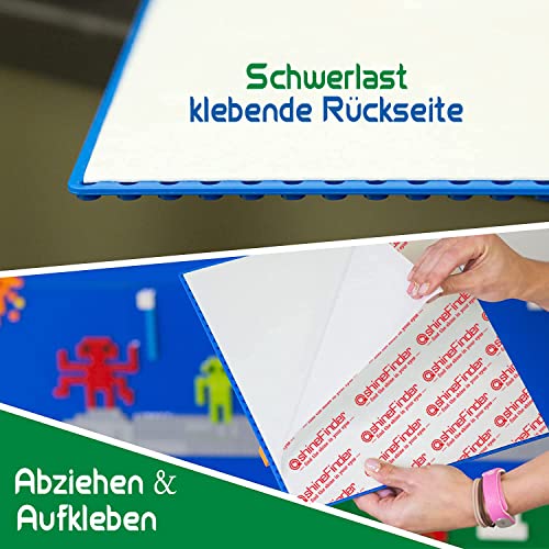 shineFinder 4 Plate Set Building Compatible With Lego Blocks, 25.5 x 25.5 cm, Peel and Stick Base for Table Top Wall - Image 3