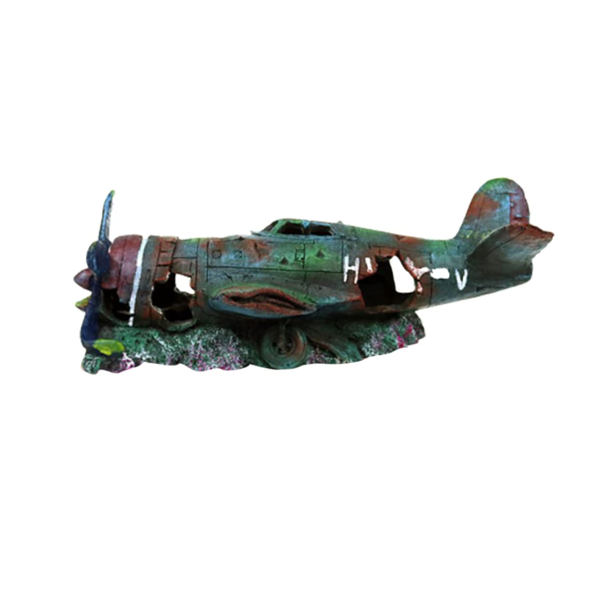 PRETYZOOM Decoraciones para Acuarios De Resina Avión Artificial Siniestrado Decoración De Acuario para Pecera para Escenario De Interior