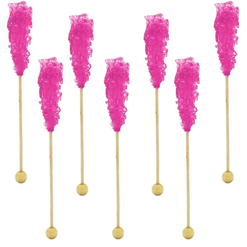 Fruidles Rock Candy Lollipops Suckers, Variety Flavor and Color Assortment, 5.5" (6-Pack, Cotton Candy - Light Blue)