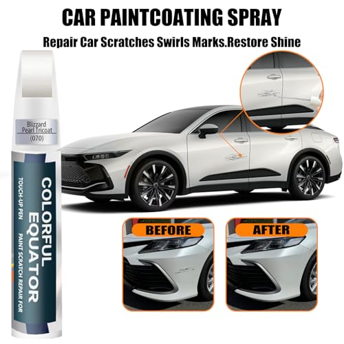 Image of 070 Blizzard Pearl Tricoat Touch Up Paint for Toyota, Car Paint Pen Scratch Repair Two-In-One Touch Up Paint, Premium Car Scratch Remover for Deep Scratches