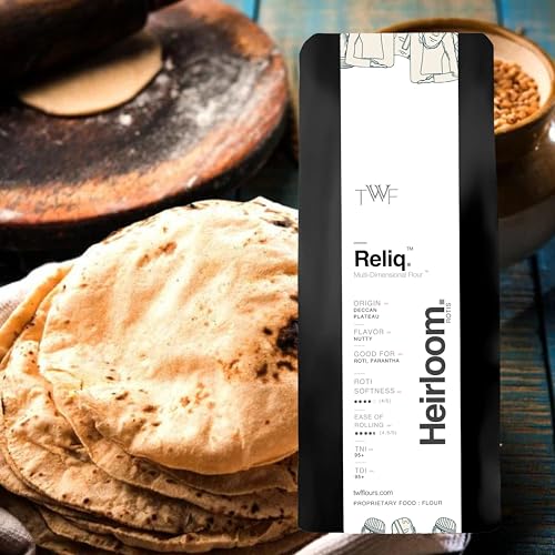 Image of TWF Low GI Reliq Atta | 5kg | Ancient Heirloom Wheat Flour (10,000-Year-Old Variety) | Naturally Low in Gluten | High in Fiber, Minerals & Antioxidants | Gut-Friendly & Easy to Digest | Chemical-Free, Unbleached & Non-GMO | Soft, Nutty Rotis for Daily Family Use