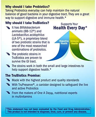 TruBiotics Daily Probiotic, 30 Capsules - Gluten Free, Soy Free Digestive + Immune Health Support Supplement for Men and Women (Pack of 6)