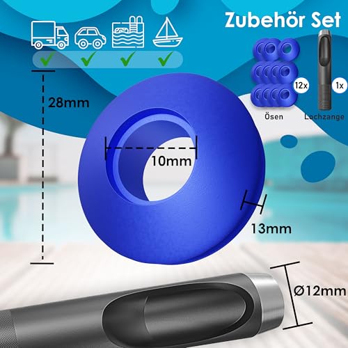 KESSER® Pool Solarabdeckplane Rund Ø 366 cm, Solarfolie 120 µm, Solarabdeckung Solarplane zuschneidbar, Poolheizung Wassererwärmung Wärmeplane, Poolsolarplane mit 1x Schere, 1x Lochzange & 12x Ösen