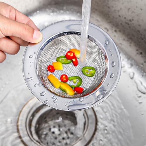 4 piezas coladores para fregadero de cocina 4.5 pulgadas acero inoxidable miniatura 2