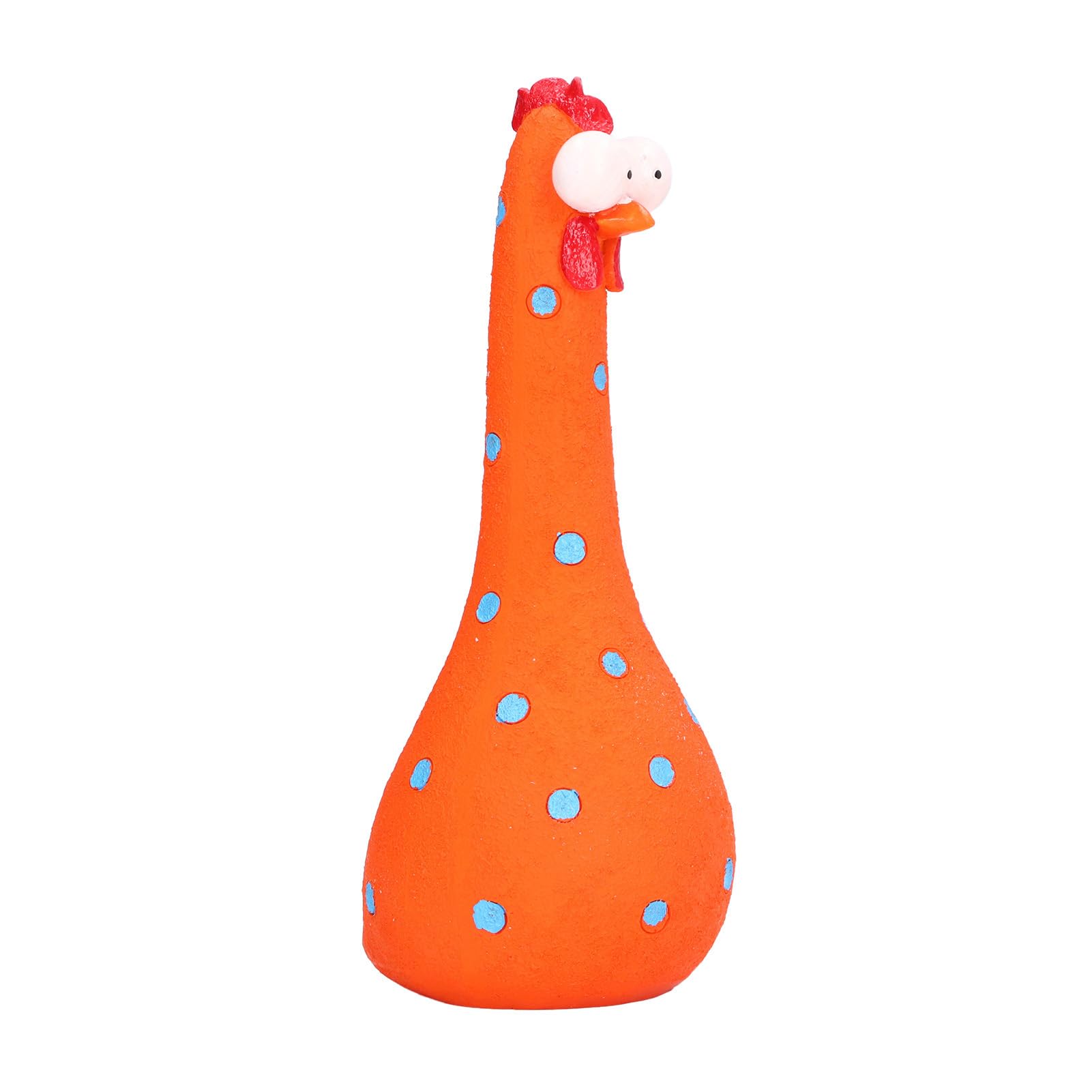 Jelquix Chicken Statue Long Neck Handcrafted Animal Garden Yard Art Decoration for Outdoor Garden 9 X 20cm (Orange)