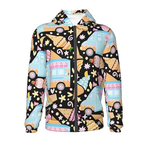 Icecream Truck Kid Hoodies Boys Zip Up Sweatshirts Girls Pullover with Pocket2