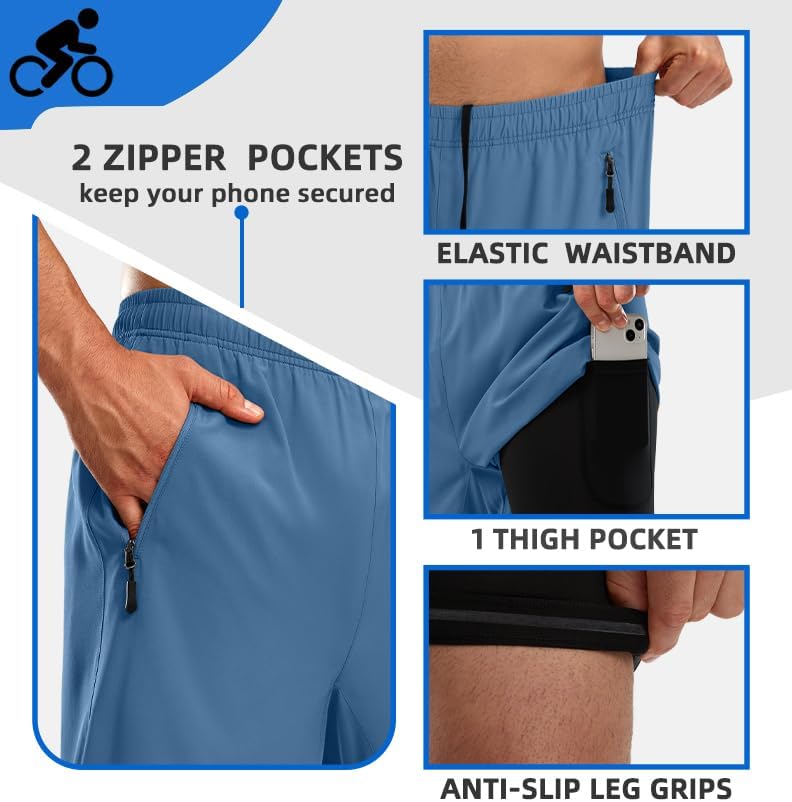 Bikewa Men's Mountain Bike Shorts 3D Padded Loose-fit Riding Biking Cycling Bicycle Biker Shorts for Men Zipper Pockets - Image 5