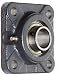 Hub City FB250URX1 Flange Block Mounted Bearing, 4 Bolt, Normal Duty, Relube, Setscrew Locking Collar, Narrow Inner Race, Cast Iron Housing, 1" Bore, 1.398" Length Through Bore, 2.756" Mounting Hole Spacing