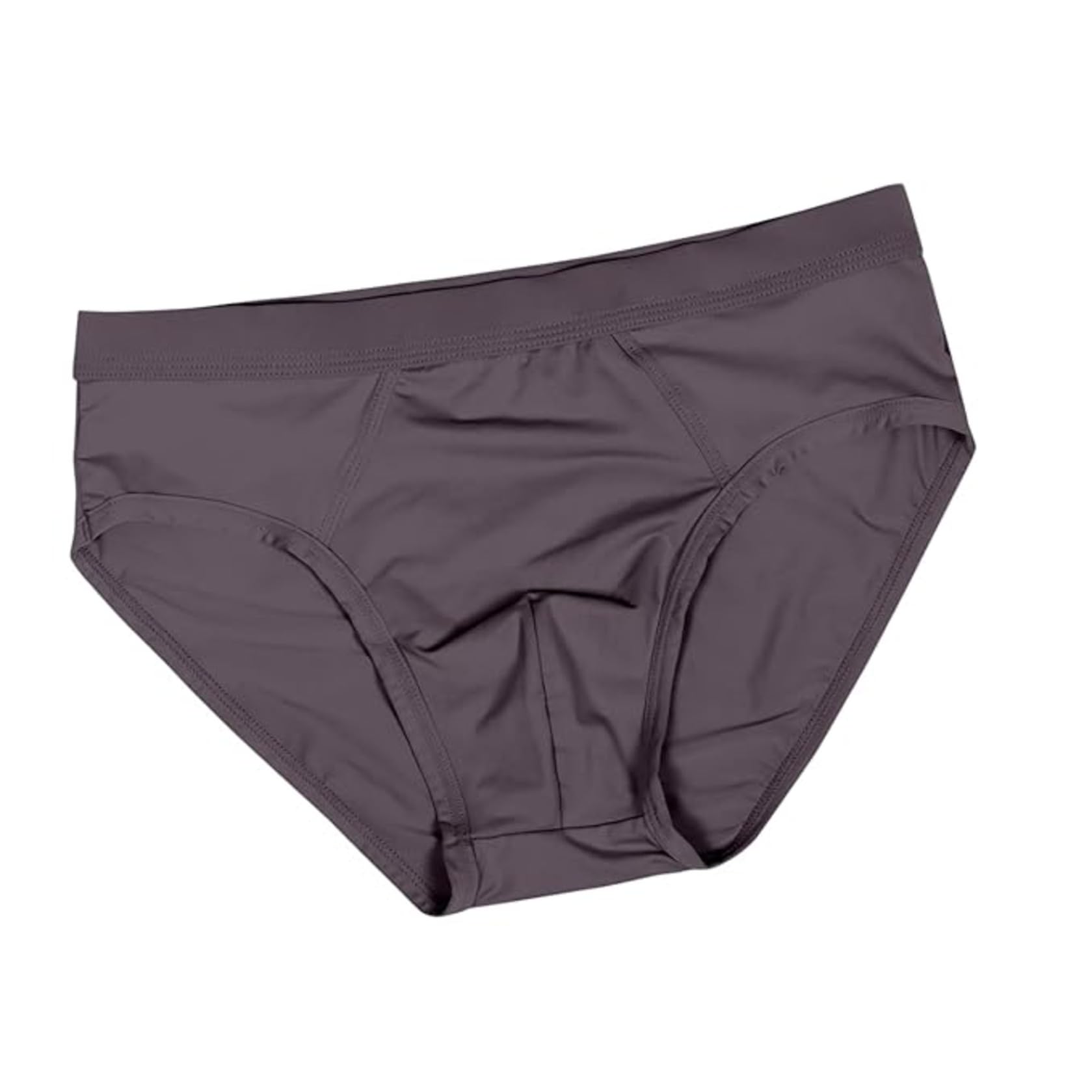 Men's Bikini Brief Thong Panty, Smooth Fabric, Low Rise Style Grey Solid Brief with Ultrasoft Waistband-picture-48