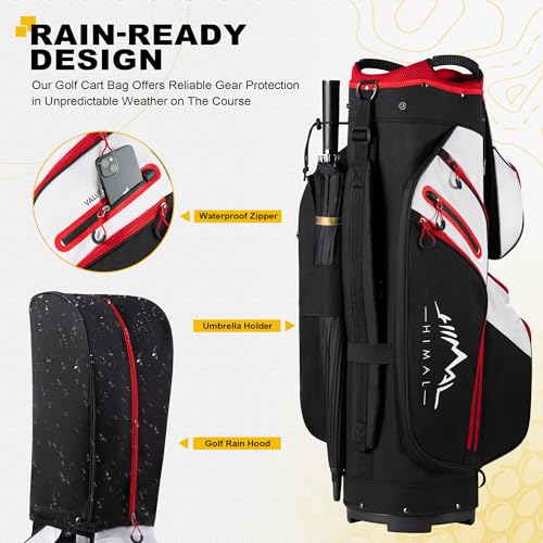 Unihimal Golf Cart Bag, 15 Way Organizer Divider Top With Handles And Rain Cover thumb #4