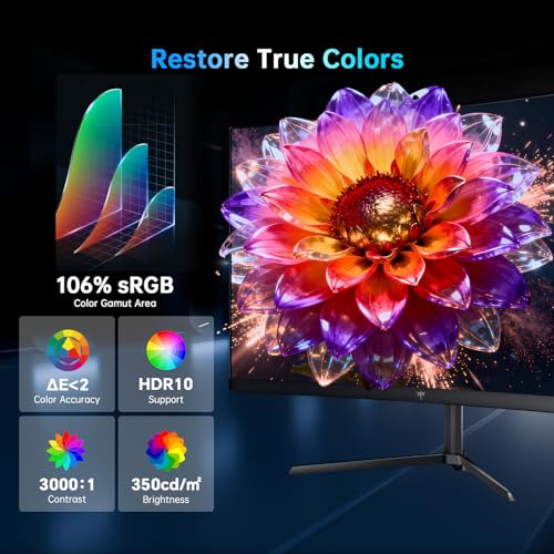 Image of KTC 24 Inch 240Hz Curved Gaming Monitor, FHD 1080p 1500R 1ms Computer Monitor, Adaptive Sync, 3000:1 Contrast, HDR Support, HDMI 2.0 & DP 1.4, Low Blue Light, Tilt, VESA, H24S17P