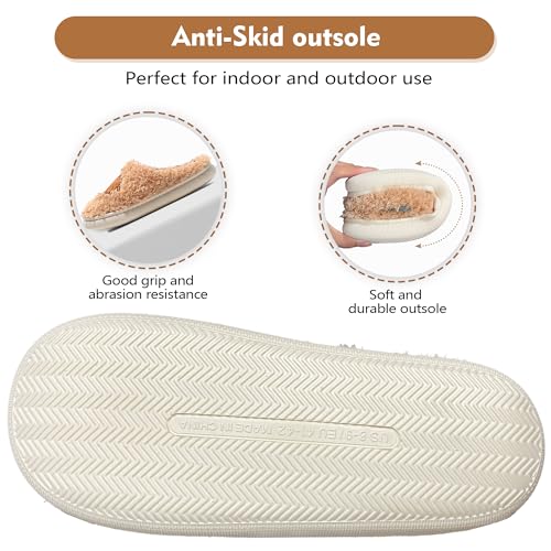 Flexwin Slippers for Women, Plush Animal Slippers, Furry Cozy Warm House Shoes Indoor Outdoor4