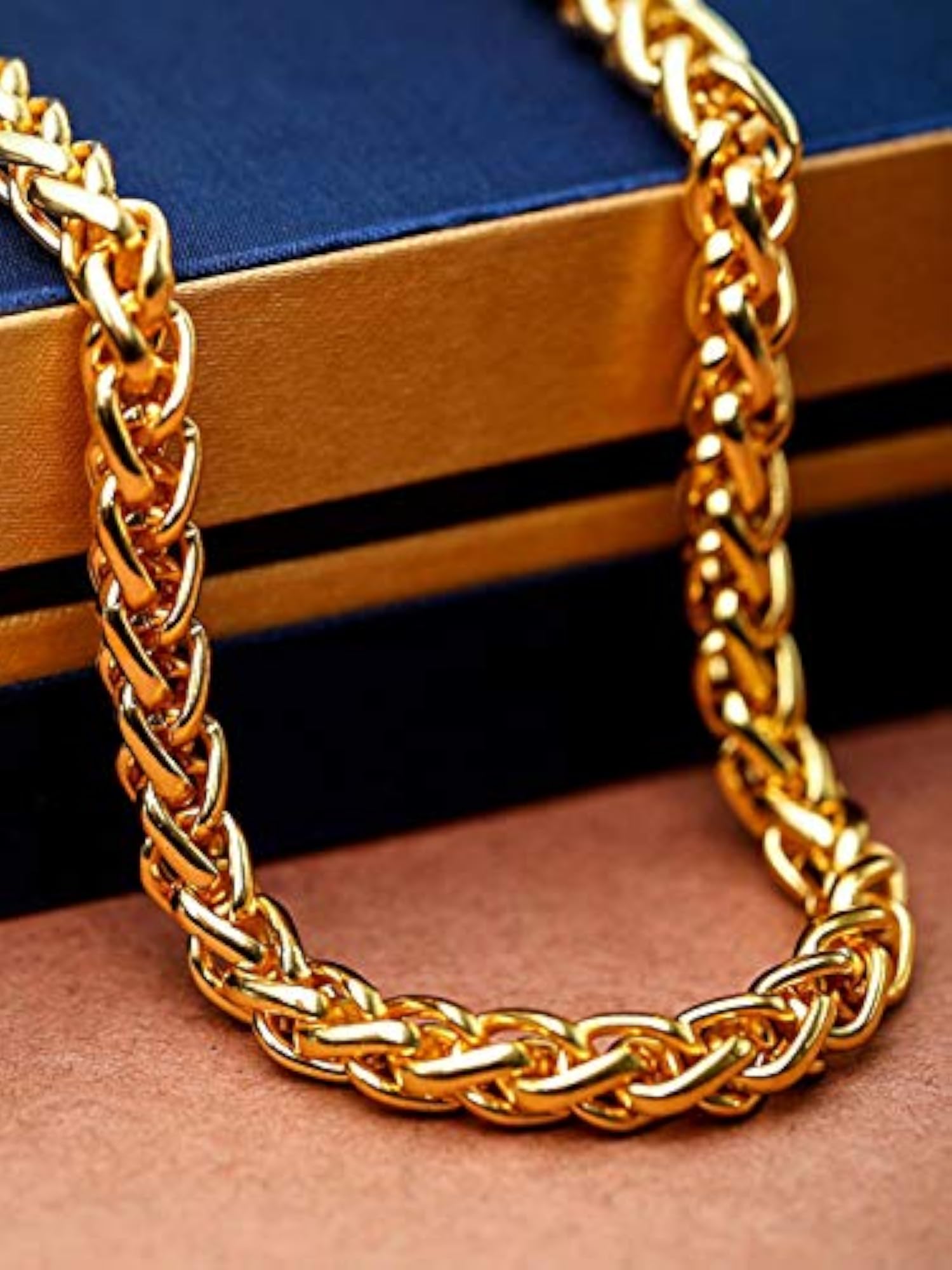 Exclusive Gold Plated Stylish Golden Chain Necklace for Men
