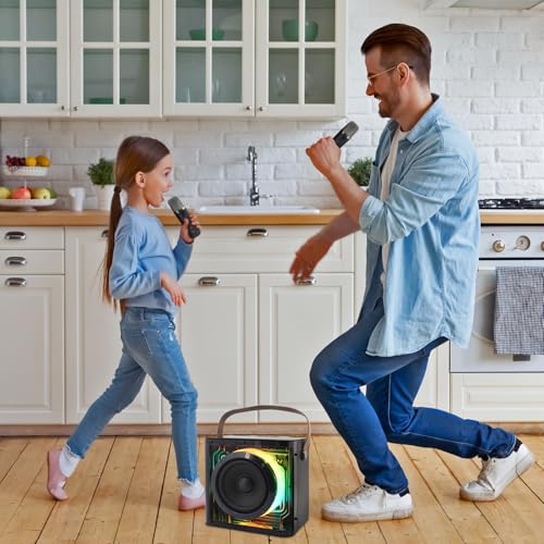 Magnavox MHT777 Portable Karaoke System with 2 Wireless Microphones, Bluetooth 5.0, Portable Karaoke Machine for Adults & Kids, PA System, Supports for USB,TF Card,Big Sound in a Little Package - Thumbnail 7