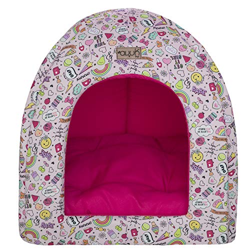 Cabana 2x1 Rosa Cama Meu Bicho Cachorro Gato Toca