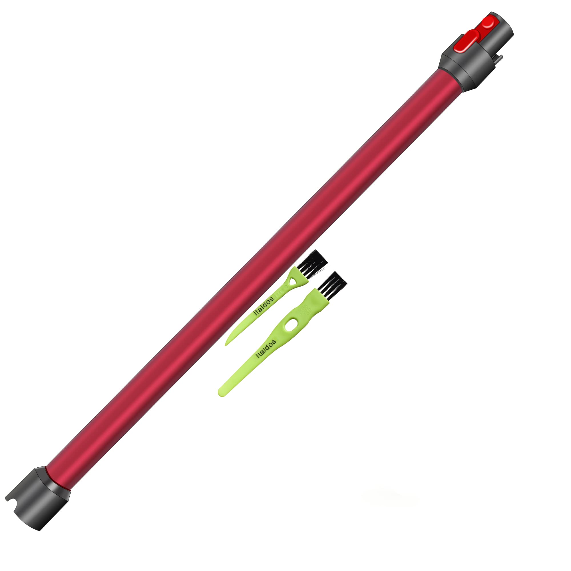 Italdos Tubo de Varilla Telescópico compatible para Dyson V11 V10 V15 V8 V7 Longitud 73 CM Conector de Liberación Rápida - Rojo