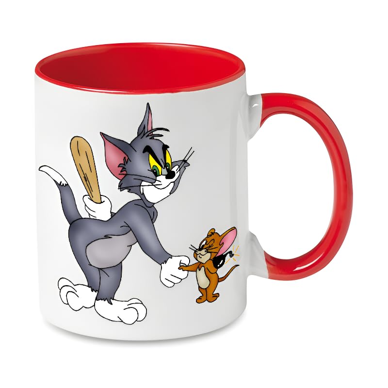 Unique ktr Customized Photo Printed Mug, Ceramic Tea & Coffee Mug with Custom Photo, Logo, Text, Print Personalized Gift for Kids, 330ml, red Colour Inner