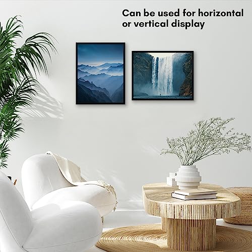 Americanflat 11x14 Picture Frame with Shatter-Resistant Glass - Streamline Collection - Thin Border Picture Frame for Wall Display - Hanging Hardware Included - Black