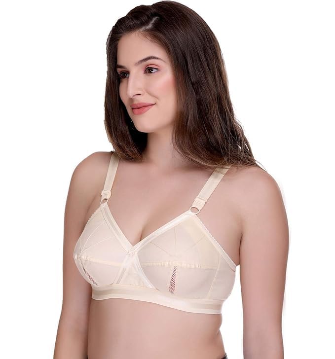 Image of Fashiol Women's Full Coverage Non Padded Side Support Breathable Everyday Bra - Pack of 2