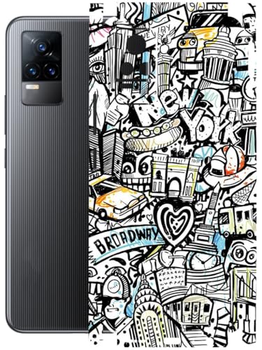 Image of AtOdds - Full Body Back Screen Guard Protector Film - Lamination Wrap Skin Sticker Compatible with VIVO Y73 | Scratchproof Matte Finish (Graffiti 26)