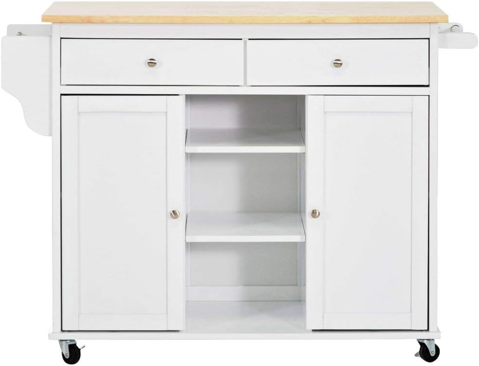 Baxton Studio RT210-OCC Kitchen-Islands-and-carts, Medium, White