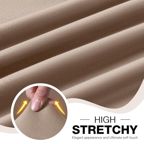 Image of TAOCOCO Stretch Recliner Chair Covers 3-Pieces Solid Furniture Covers Recliner Cover for Reclining Chair Slipcovers Feature Fitted Soft Washable Recliner Sofa Covers (1 Seat, Khaki)