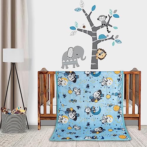 Image of Florida All Season Ac Baby Blanket Swaddler Wrapper Flannel Soft and Comfortable for 0-5 Years Babies with Adorable Prints and Designs,Blue