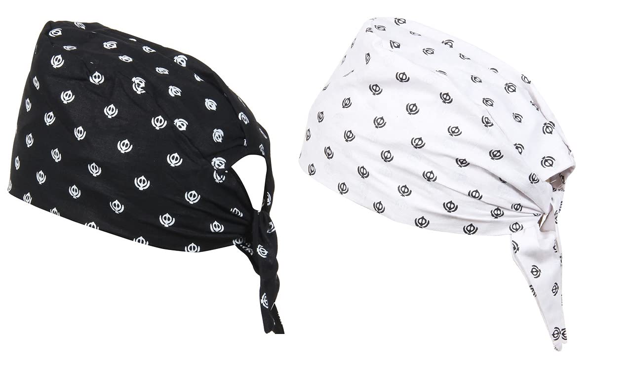 Unisex Sikh Religious Khanda Skull Cap Beanie Dew Doo Rag Head Wrap Headband Sweatband for Outdoor Running By