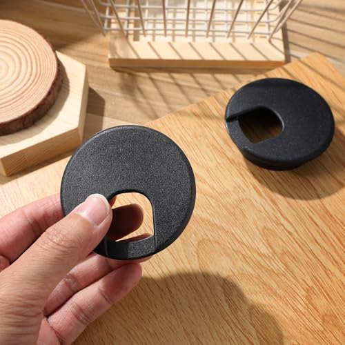 NUOBESTY 6pcs Tapones para Orificio de Cable para Escritorio para Gestión de Cables Fácil Instalación y Organización de Cables Bajo Escritorios y Mesas miniatura 3