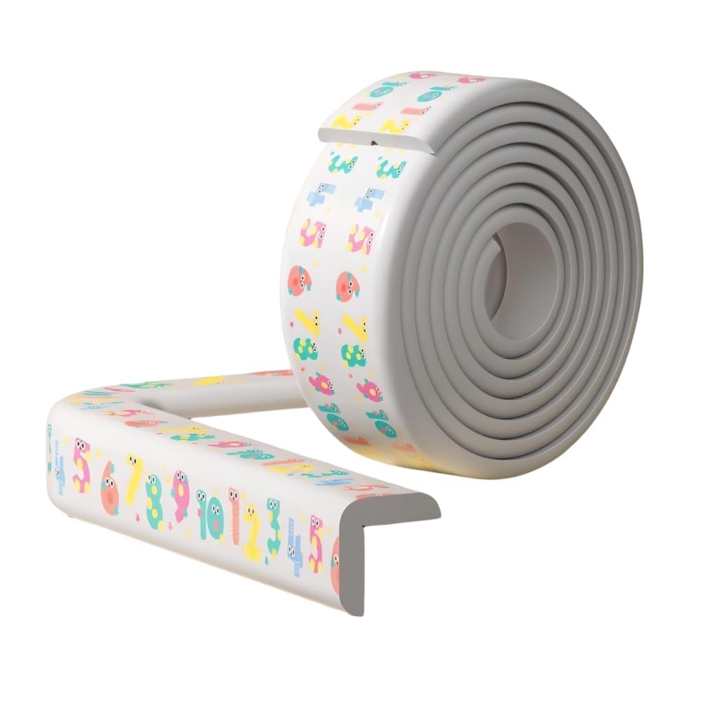Baby Proofing Edge Protector Foam Roll 2M, Table Edge Guard Corner | Protector for Baby Safety, Soft Anti Collision Cushion Strip for Furniture Desk Bed Cabinet with Strong Adhesive (Grey)-image-38