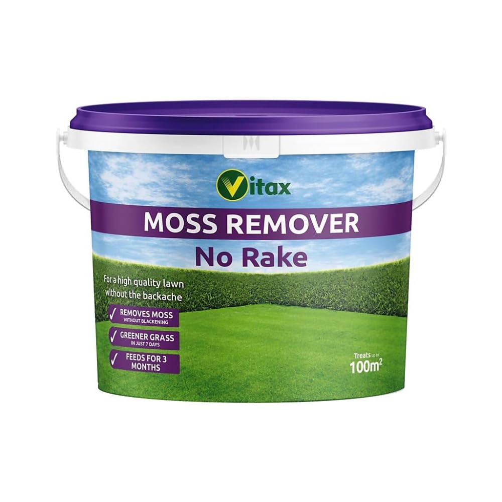 Moss Remover & Lawn Feed – Dual Action Moss Control and Lawn Fertiliser, Natural Moss-Eating Bacteria, No Raking Needed, Greener Healthier Lawns, Feeds Up to 3 Months (Single Pack)