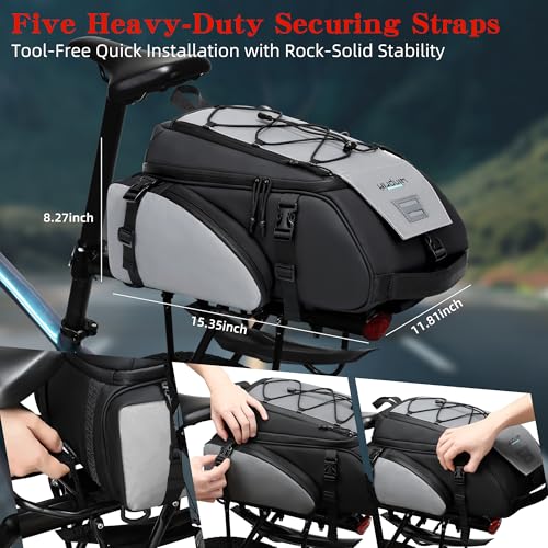 19L Reflective Bike Rack Bag Water Resistant Cycling Pannier