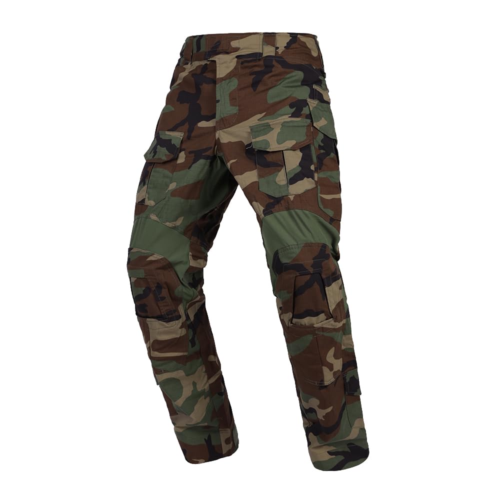 Emersongear Men's Woodland Gen3 Paintball Pants With Knee Pads,Military Combat Trousers Army Airsoft Combat Bdu Pants
