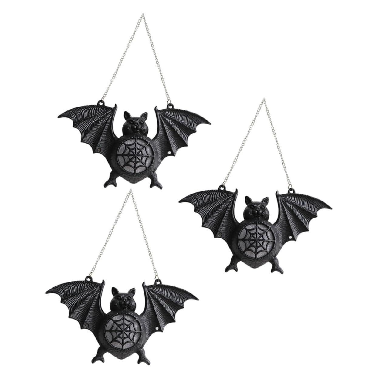 PRETYZOOM 3Pcs Scary Bat Pendant Lights Halloween Atmosphere Decor Hanging Bat Light for Home Bar Ktv Mall for Halloween Party Decoration
