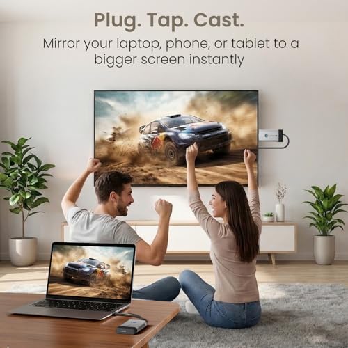 Image of Portronics Sky Cast Wireless Type-C to HDMI Screen Casting Adapter 4K@50Hz, Type-C Input, Plug & Play,10m Range, Simultaneous PD Charging, Cast Video & Audio from Laptop /Tablet to TV /Projector /Monitor