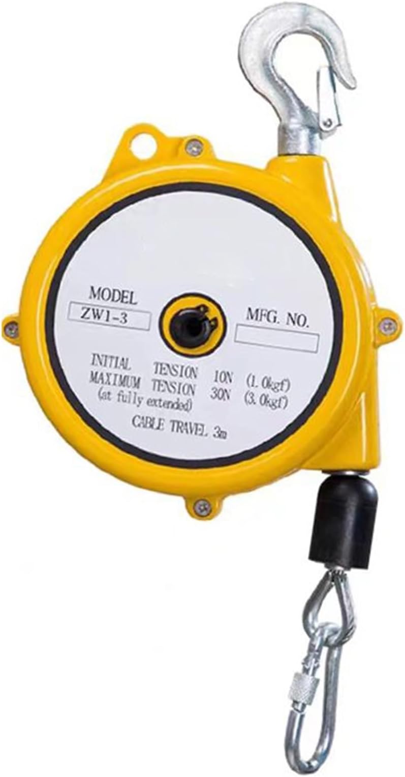 Spring Balancer, Retractable Spring/Tool Balancer, 3m Length Tool Balancer, Adjustable Self-Locking Tool Balancer, for Assembly Line, Hanging, Moving Tools, Fixtures (1-3kg