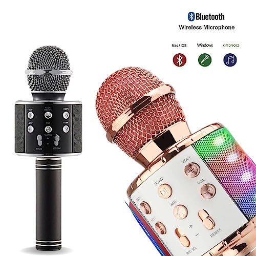 Microfone Bluetooth Karaokê sem fio para Crianças Recarregável