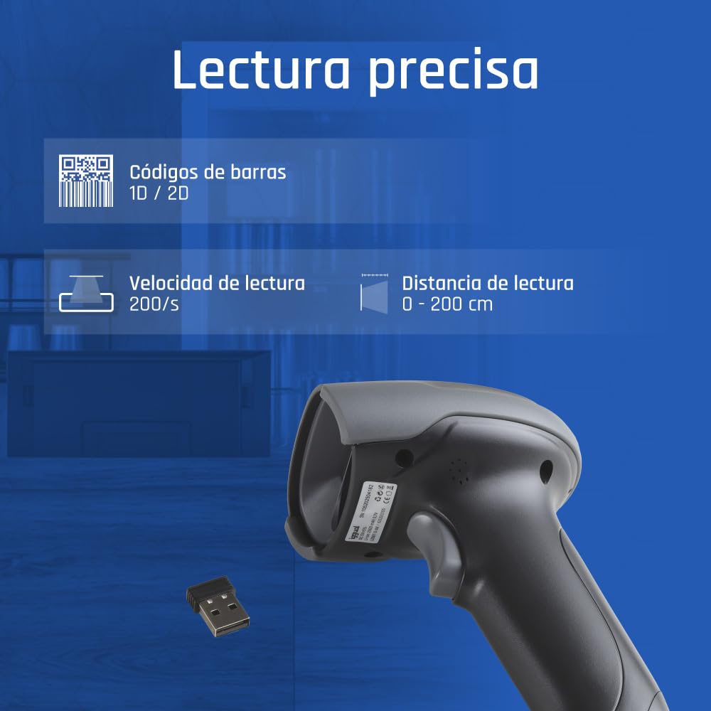 iggual Lector código barras 2D Bluetooth WiFi 2.4G