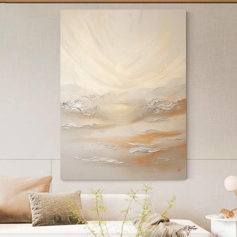 Peinture à l'huile fait main vagues de montagne texture abstraite décoration contemporaine
