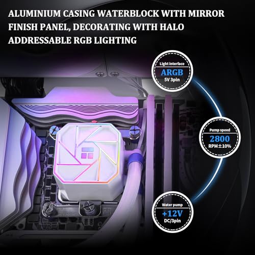 Image of Thermalright Aqua Elite 360 White V3 Liquid CPU Cooler, 360 Cooling Row Size, 3 x 120mm PWM Fans,for AM4 /AM5, Intel LGA1150 /1151 /1155 /1156 /1200 /1700 /1851,Desktop CPU Cooler 360mm AIO