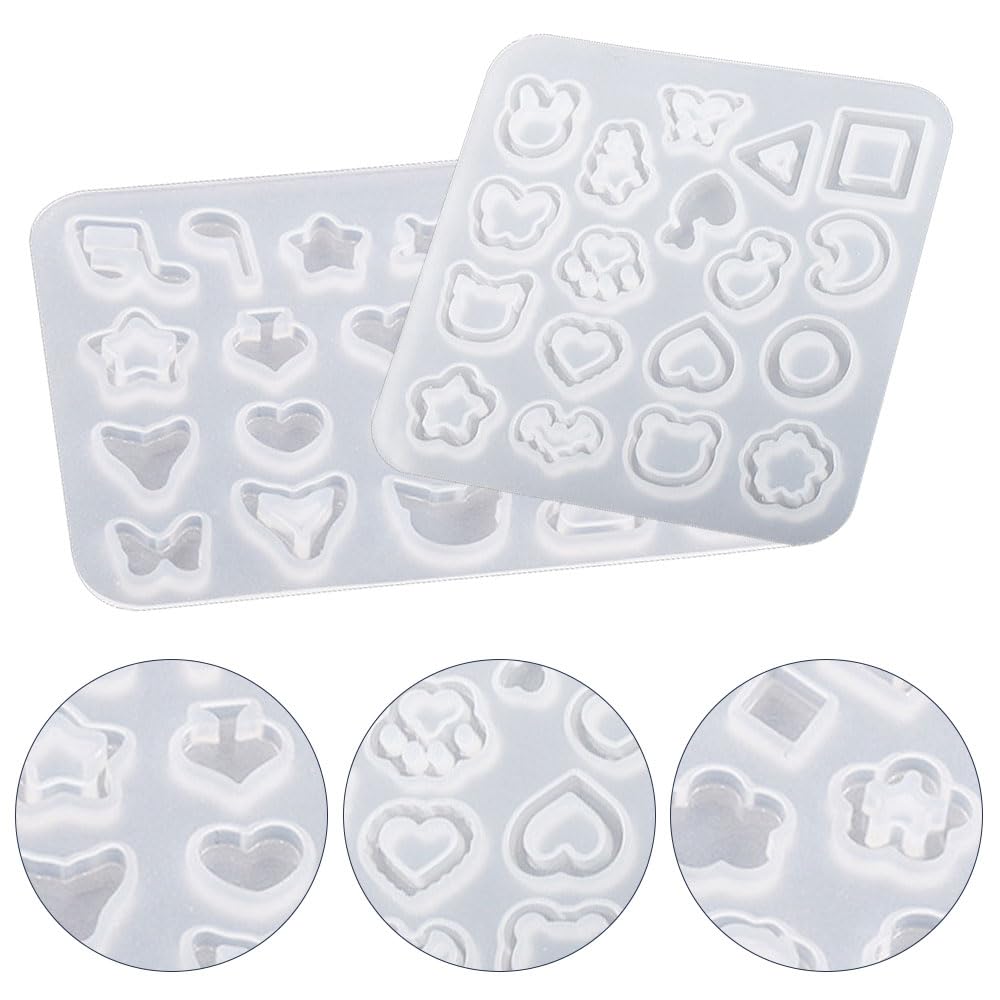 JIXIWANG 2 Pcs Silicone Moulds Jewellery Mold Earring Hooks Pendant Moulds Silicone Pendant Molds for Necklace Bracelet Charms DIY Crafting - Image 3