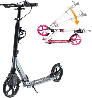 DODOBD Scooter Adults Kids 8 Years and up, Large Wheels Folding Adjustable Kick Micro Scooters Quick- Release Folding System,Handbrake Disc and Rear Brake,8" Big Wheels Scooters，150kg