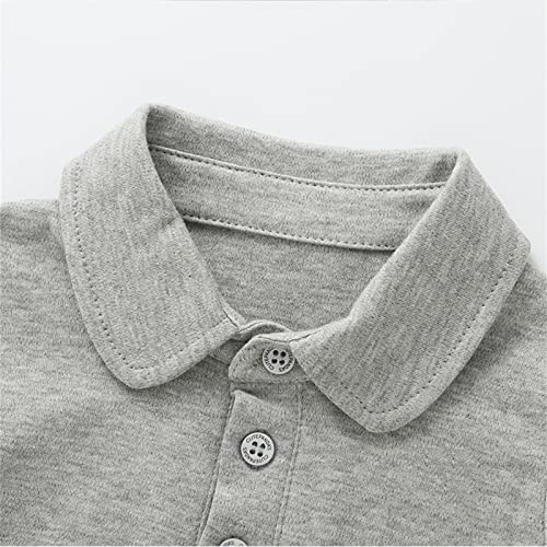 Toddler Boys Solid Color Long Sleeve T Shirt Button Lapel Blouse Tee Trendy Cute Cotton Tops Shirts Fall Clothes4