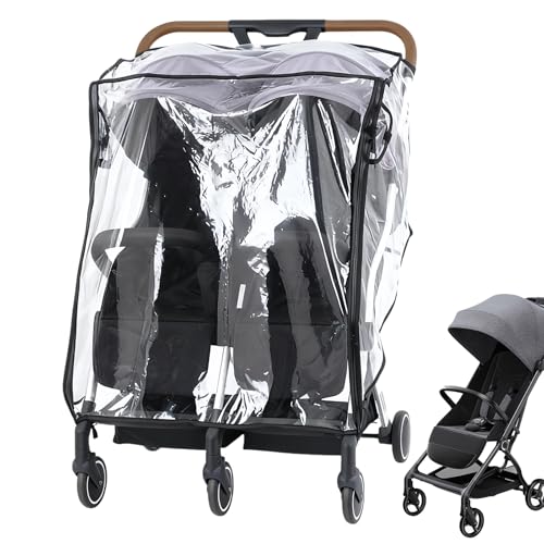 Protector impermeable para cochecito de bebé, protección transpirable a prueba de viento, doble cochecito, viaje, para paseos diarios, compras, viajes, exteriores, invierno, verano, nieve